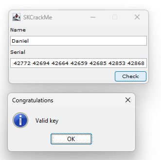 Der Keygen funktioniert und die eingegebene Kombination aus Name und Seriennummer funktioniert